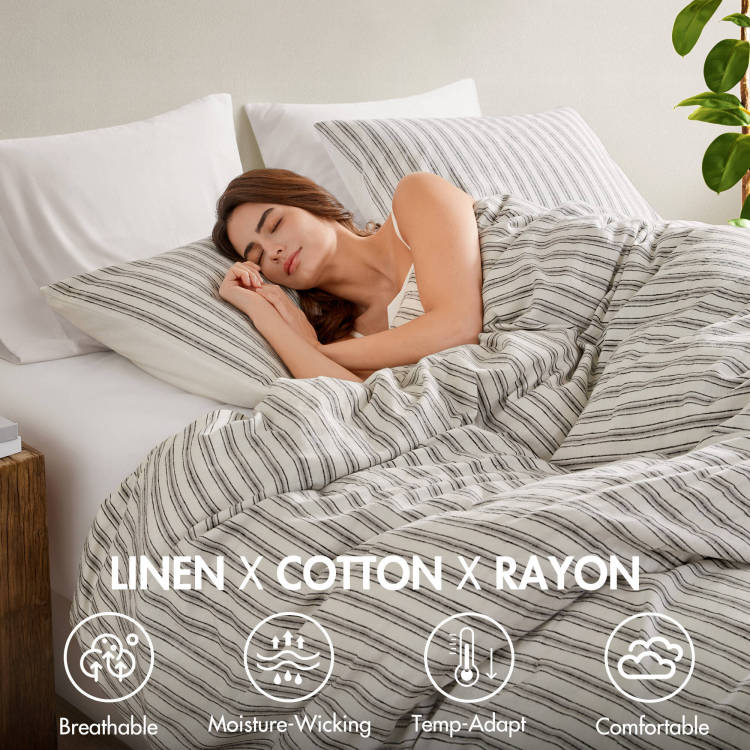 3 Pcs Queen Duvet Set Grey