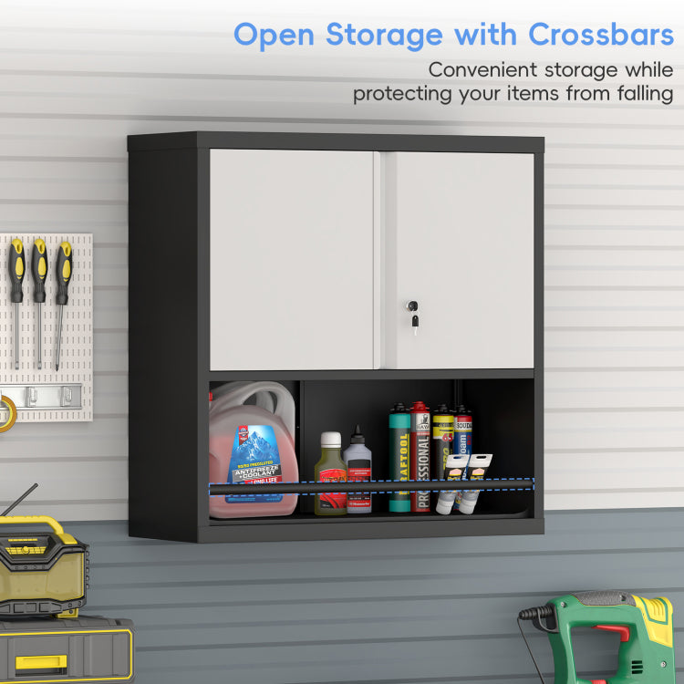 Metal Adjustable 2 Doors Metal Storage Cabinet Kitchen Pantry Cabinet With Adjustable Shelves Tall Steel Cabinet Locker For Kitchen, Living Room, Dining Room And Office