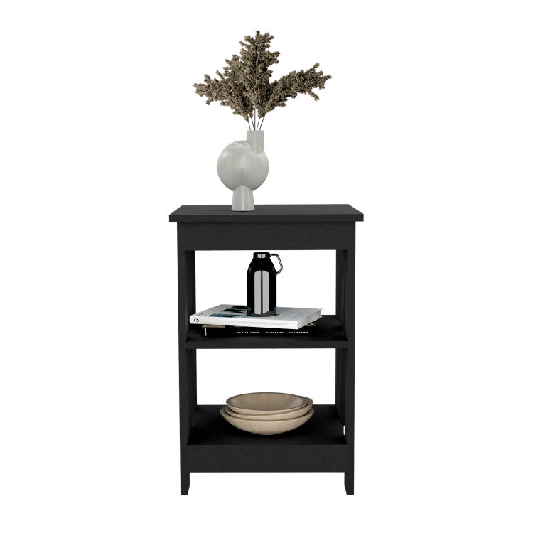 Taylor End Table, Side Table, Nightstand, 3 Tier Storage Shelf, Sofa Table For Small Space