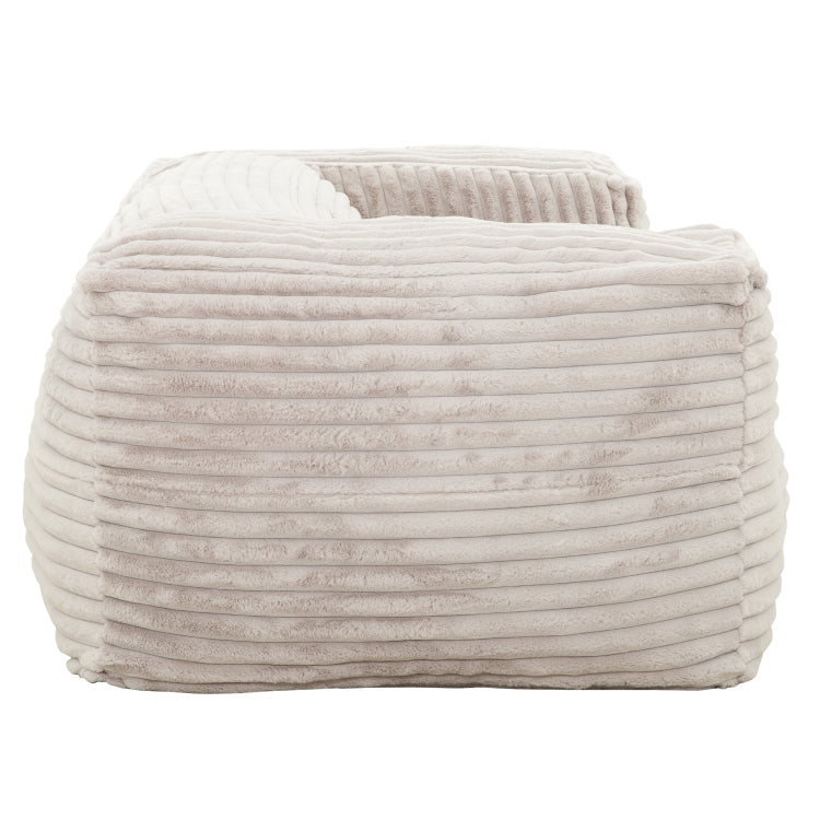 Living Room 71 In Memory Foam Bean Bag Sofa, Soft Fabric Lounger Chair Bean Bag With Armrest, Beige
