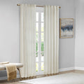 Room Darkening Metallic Printed Poly Velvet Rod Pocket Back Tab Window Panel Pair White Gold 37X95"