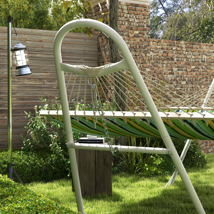 Outsunny Hammock Stand For 2 Person, Portable Adjustable Steel Frame Hammock Stand With Weather Resistant Finish, For 9 14Ft Hammocks, 10.3', 550 Lbs. Capacity, White