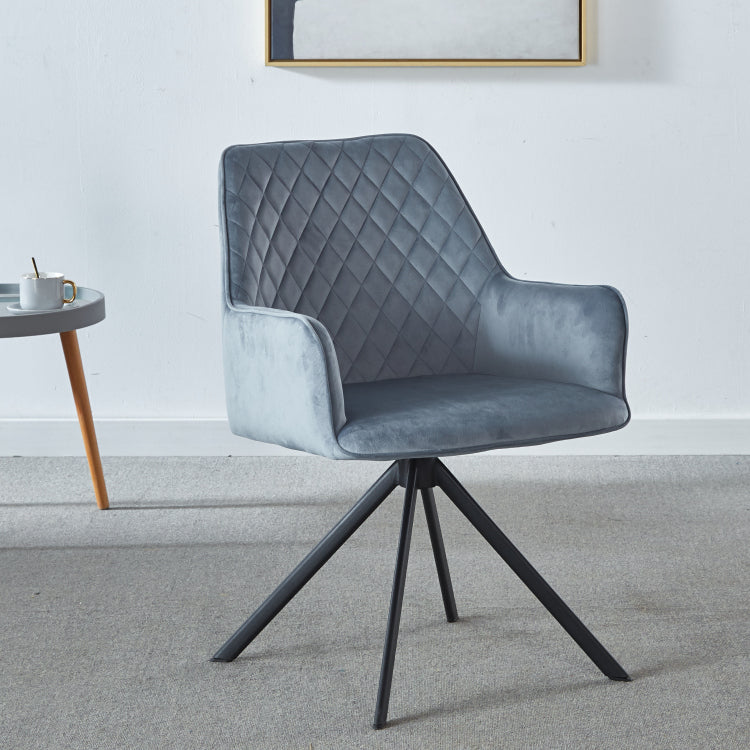 Modern Desk Chair No Wheel, Ergonomic Office Chair Home Office Upholstered Chair, Computer Chair For Bedroom, Reception Room, Living Room With Metal Legs