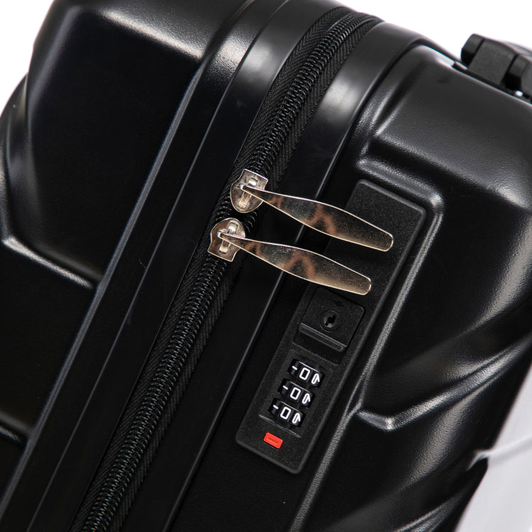 14" 20" 2 Pcs Set In Abs Spinner Wheel Luggage, With Combination Lock,14" Cosmetic Case Black