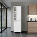 Burton Kitchen Pantry With 2 Doors, Adjustable Shelves, Side Shelves, Compact Storage Cabinet For Kitchen Organization
