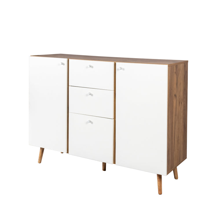 Sideboard Buffet Cabinet With 3 Drawers & 2 Doors,47.24"Buffet Cabinet With Adjustable Shelves For For Living Room Dining Room Hallway,Kitchen