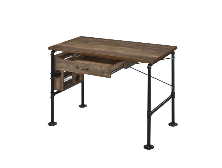 Endang Weathered Oak & Black Finish Writing Desk