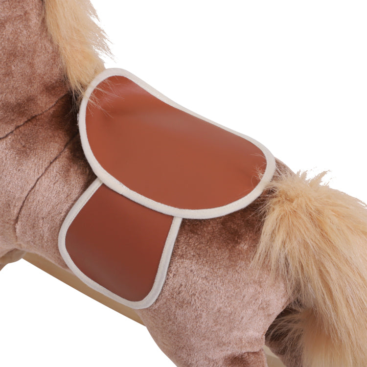Qaba Kids Rocking Horse, Plush Toddler Rocker, Wooden Base Ride On Toy With Handle Grip, Traditional Toy For Kids 36M , Brown