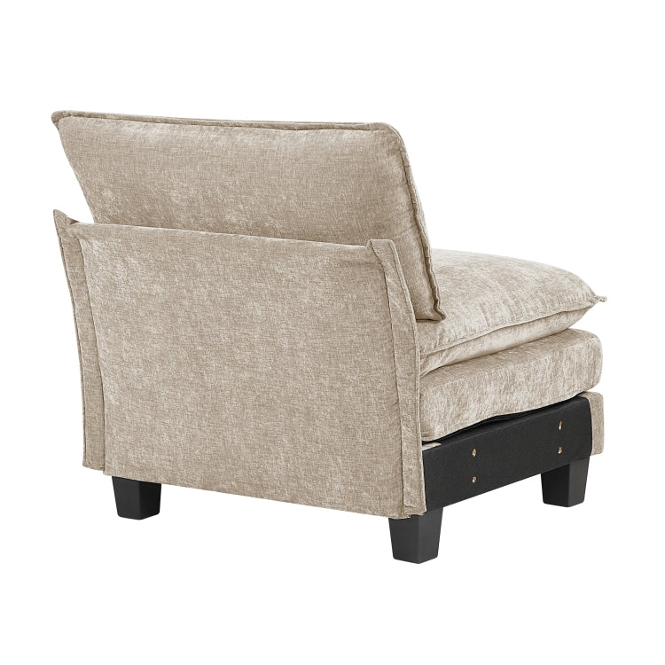 Modern Style Armless Chair Taupe Chenille Fabric Upholstery Contemporary Living Room Furniture 1Pc Durable Plywood Plush Comfort