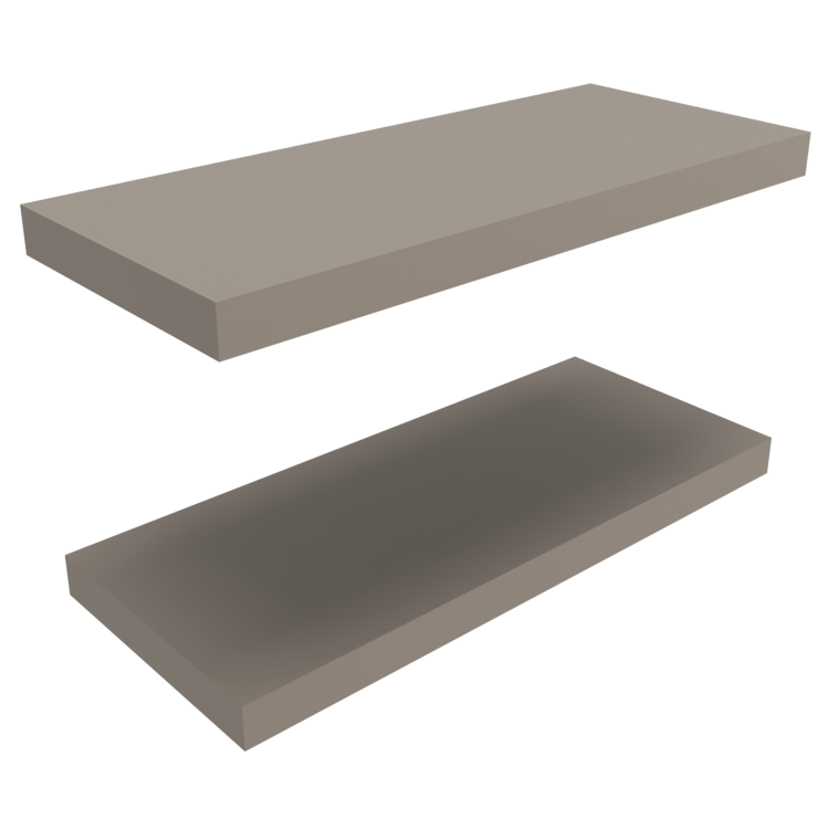 Floating Shelves 1.50" H, 2 Shelves, Taupe