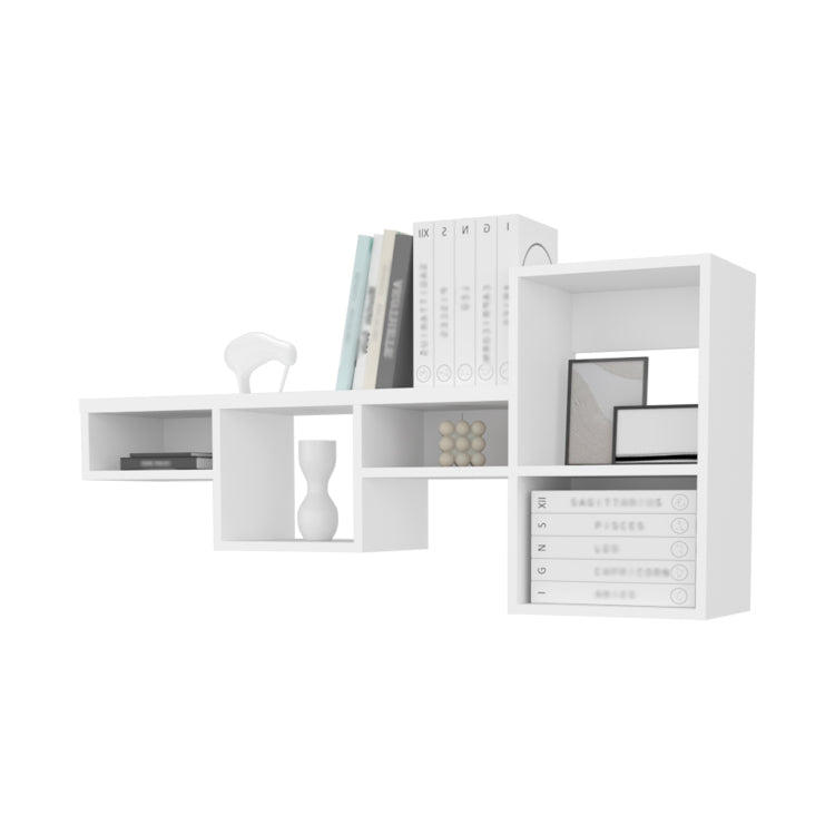 Globe Wall Mounted Shelf Unit With 5 Shelves, White