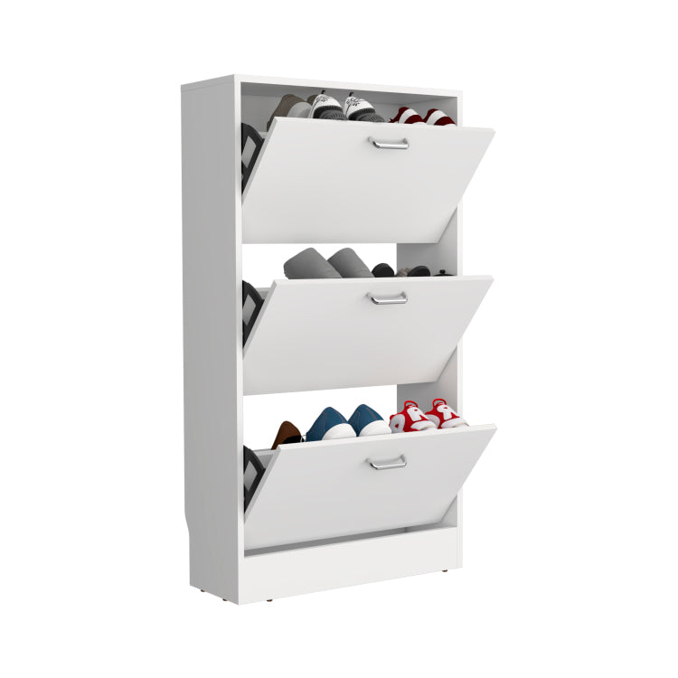 Inola High Pull Down Shoe Rack, Shoe Storage, Entryway, Bedroom, White