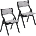 Wood Folding Chairs, Foldable Chairs Wooden Indoor Stackable Dining Chairs For Kitchen & Dining Room Chair Woven Seat & Webbing Back, Dining Chair Set Of 2