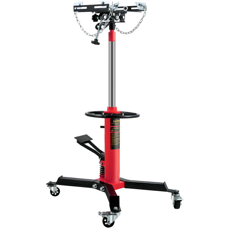 Transmission Jack,3 5 Ton 1322 Lbs Capacity Hydraulic Telescopic Transmission Jack, 2 Stage Floor Jack Stand With Foot Pedal, 360 Swivel Wheel, Garage Shop Lift Hoist, Red