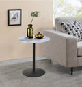 Cirillo 17.5"W End Table With Gray Marble Textured Top