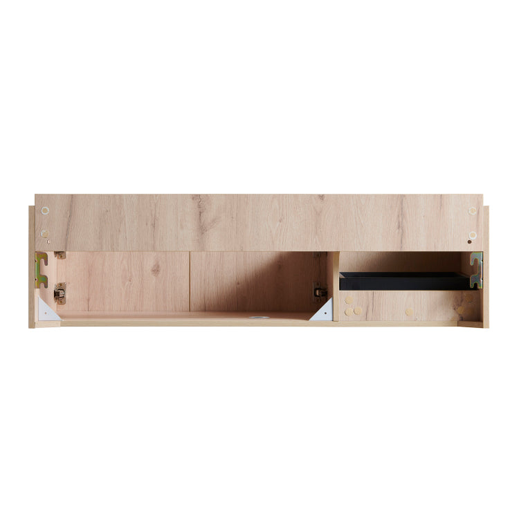 48" Muri White Oak Woodgrain Plywood Cabinet With Double Doors And One Drawer, No Basin And Top, No Faucet And Sink Cover