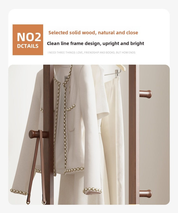 Coat Racks Solid Wood Hanger 23.6* 11*71In Solid Environmental Protection Easy To Assemble Beautiful Can Be Placed In The Bedroom Entrance Living Room Walnut