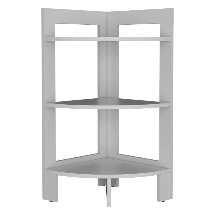Riga Corner 3 Tier Shelf Side Table 31.7" High , Sofa Table, End Table With Tray