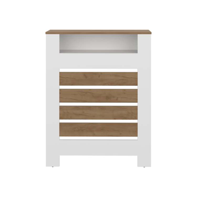Natural Oak And White Radiator Cover With Storage