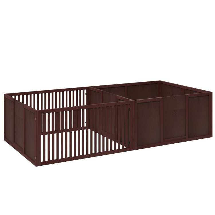 Pawhut Whelping Box For Dogs Built For Mother'S Comfort, Dog Whelping Pen With Removable Doors, Puppy Playpen For Indoors, Newborn Puppy Supplies & Essentials, 81" X 39" X 20", Coffee