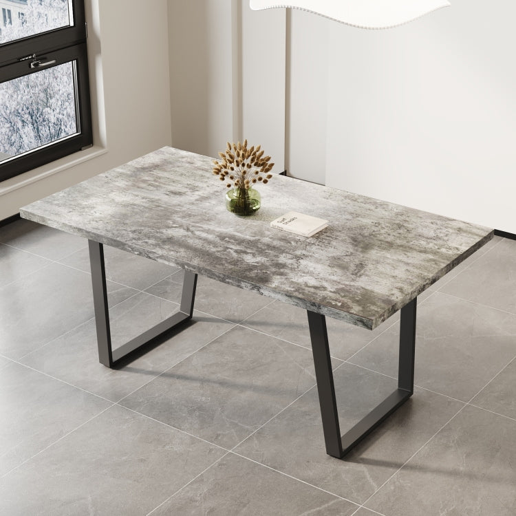Simple And Modern Design, 6 Person Dining Table, 62.9 Inch Rectangular Mdf Dining Table, Perfect For Kitchen And Dining Rooms