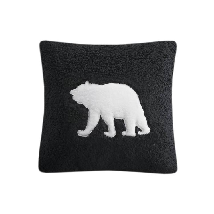 4 Piece Full Queen Plush To Sherpa Down Alternative Comforter Set,Black Black