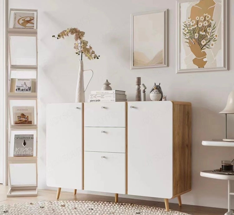 Sideboard Buffet Cabinet With 3 Drawers & 2 Doors,47.24"Buffet Cabinet With Adjustable Shelves For For Living Room Dining Room Hallway,Kitchen