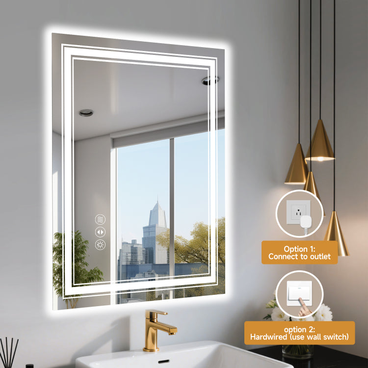 20X28 Inch Frameless Led Bathroom Mirror,Smart Mirror