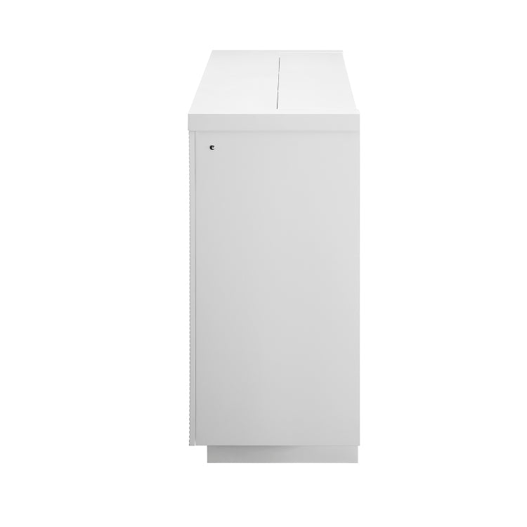Aurora White 76 Inch Fireplace With Tv Lift