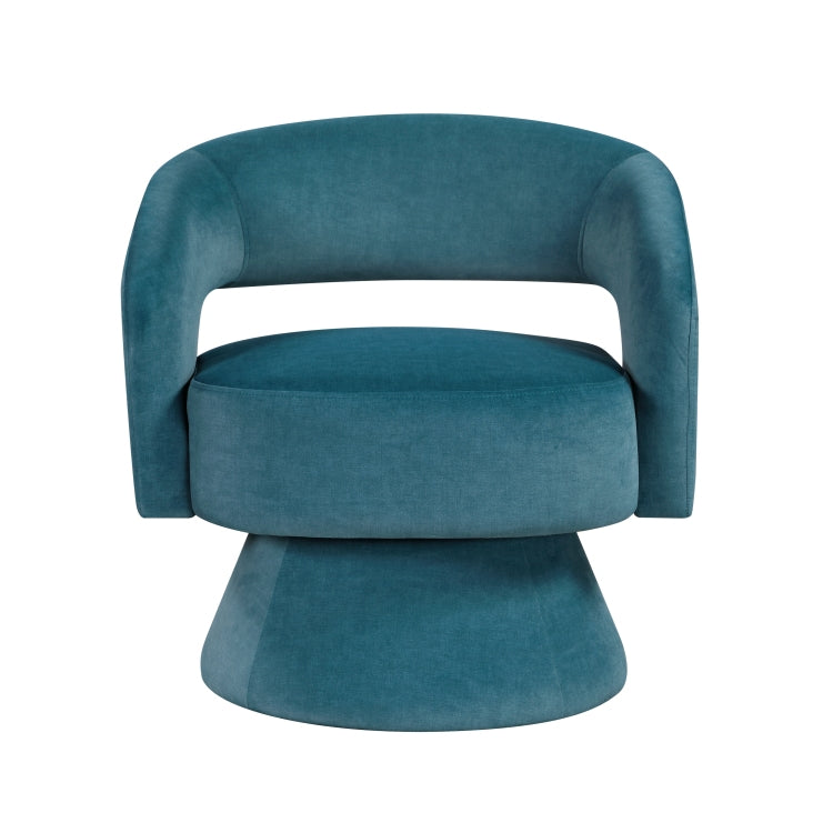 Modern Luxury Swivel Accent Chair 1Pc Dark Teal Velvet Upholstery Solid Wood Stylish Home Furniture