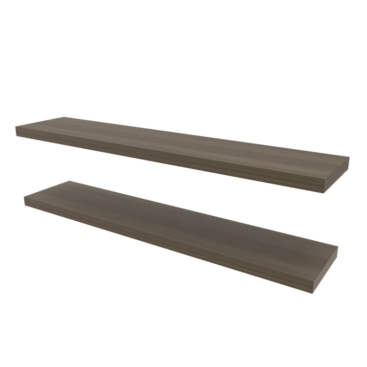 Greer Floating Shelf In Melamine X2,Smokey Oak