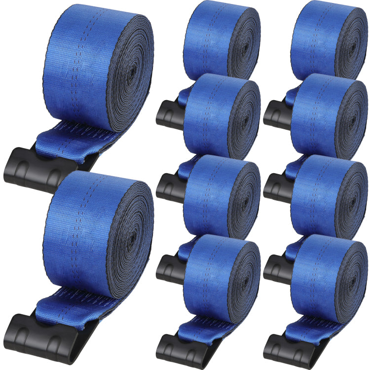 Winch Straps, 4" X 30', 6000 Lbs Load Capacity, 18000 Lbs Breaking Strength, Truck Straps With Flat Hook, Flatbed Tie Downs Cargo Control For Trailers, Farms, Rescues, Tree Saver, Blue 10 Pack