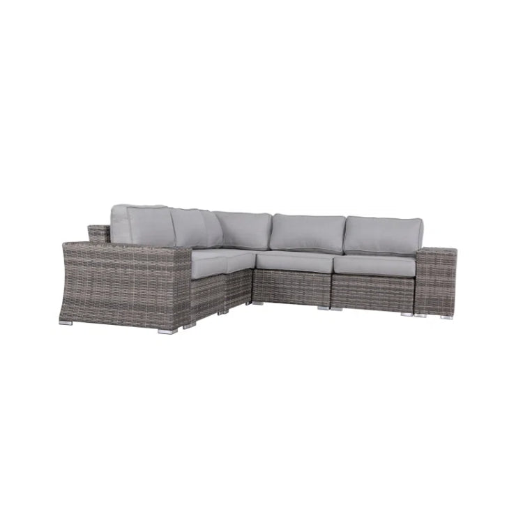 7 Piece Rattan Sectional Sofa Set With Cushions Fully Assembled