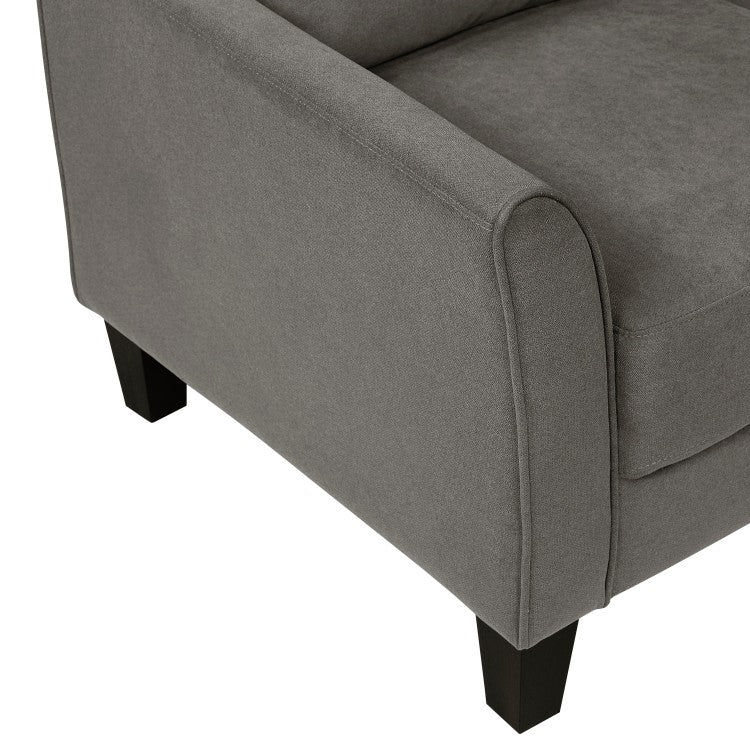 Modern Contemporary Upholstered Sofa Brown Gray Plush Seat Comfort Durable Solid Wood Living Room Furniture 3 Seater Couch 1Pc