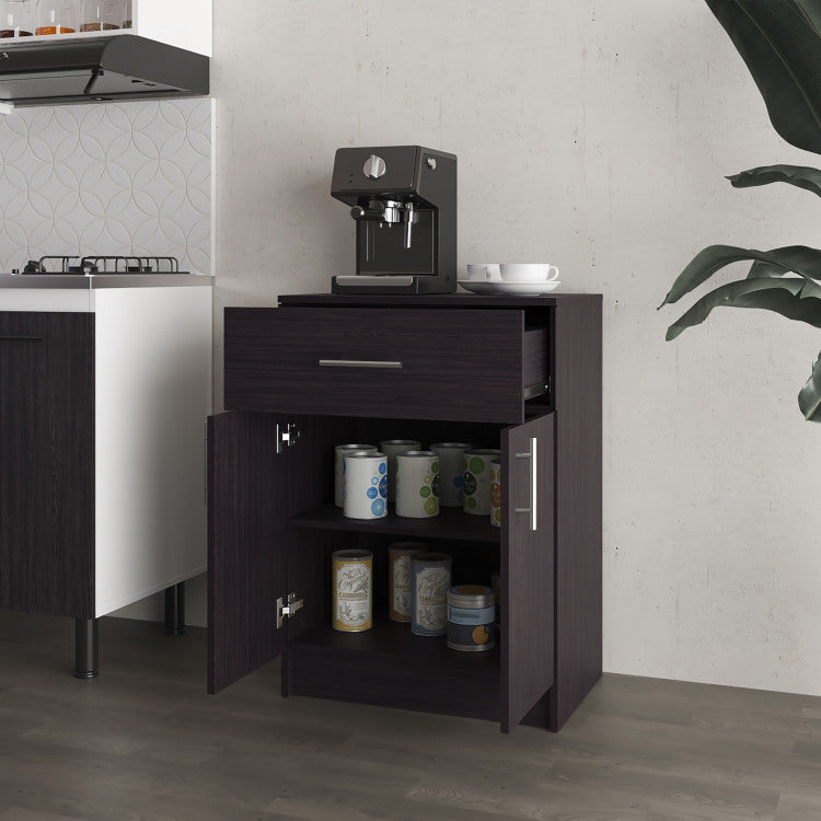 Cope Kitchen Pantry In Melamine With 2 Doors And 1 Drawer, Wengue