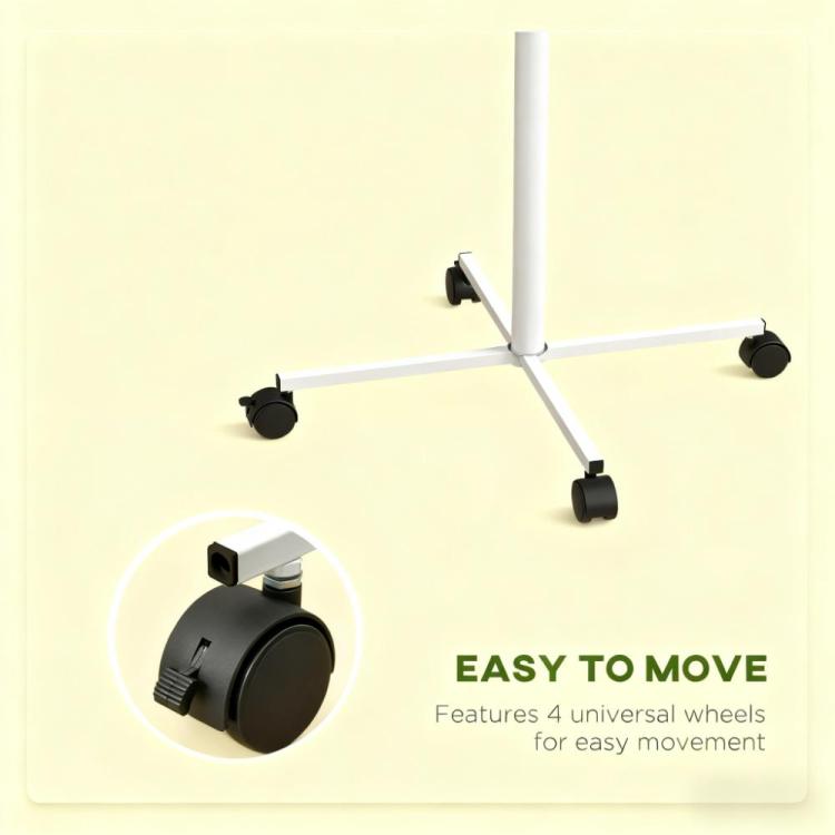 Easy To Move Bird Stand With Wheels, Feed Bowls, Round Tray,Bird Feeder Station