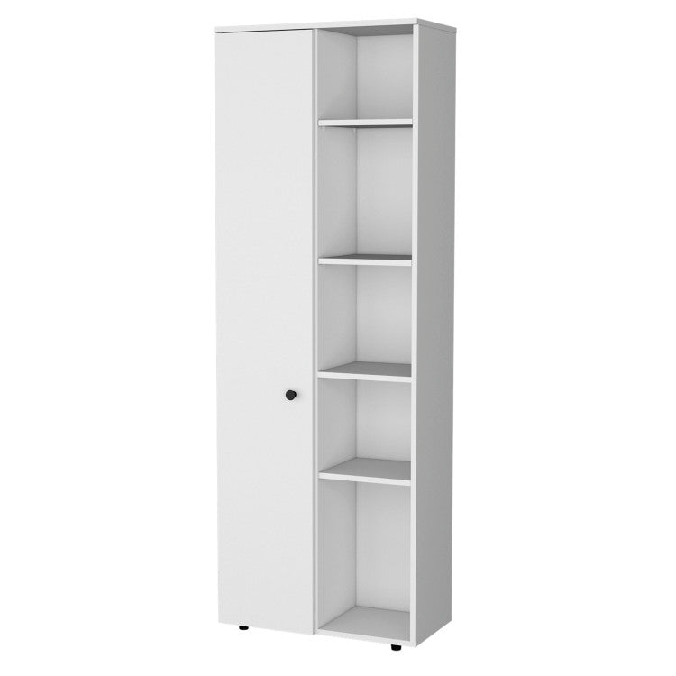 Harman Multistorage Kitchen Pantry With 1 Door And 5 Open Shelves, White