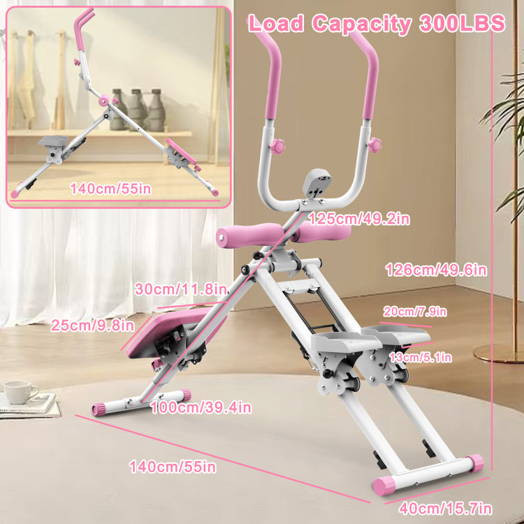 Multifunctional 2 In 1 Stair Stepper And Ab Workout Machine Pink
