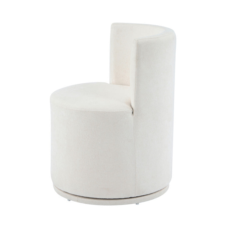 Modern Swivel Upholstered Side Chair In Beige