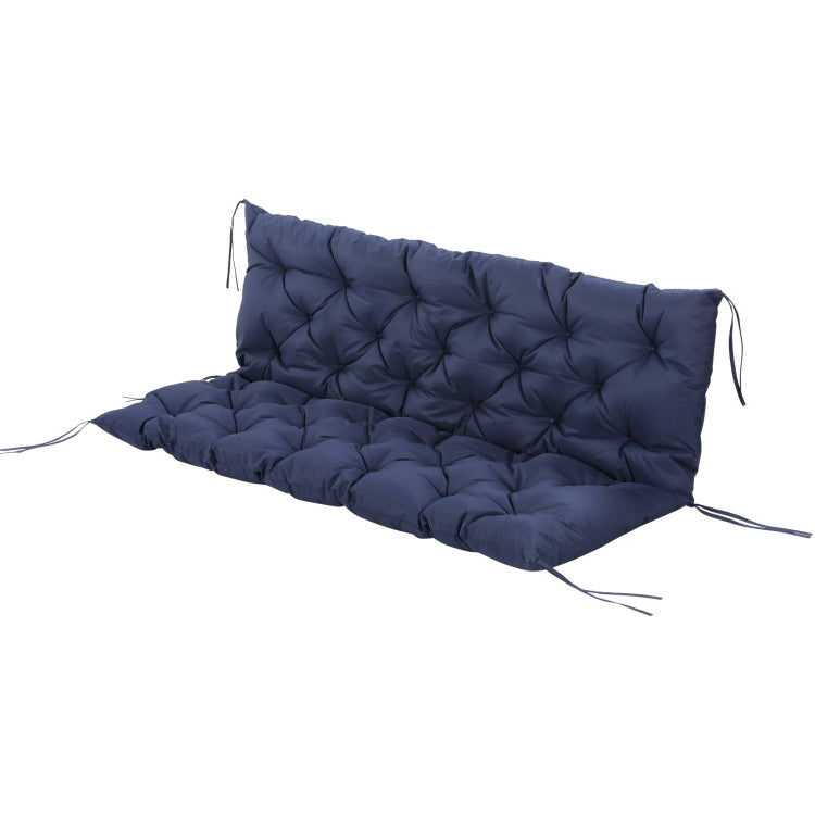 Outsunny Tufted Bench Cushions For Outdoor Furniture, 3 Seater Replacement For Swing Chair, Patio Sofa Couch, Overstuffed, Includes Backrest, Dark Blue