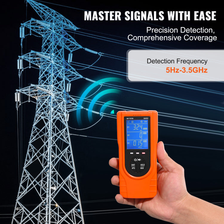 3 In 1 Emf Meter, 5Hz 3.5Ghz, Handheld Rechargeable Electromagnetic Field Radiation Detector, Digital Lcd Emf Tester For Ef Mf Rf Home Inspections Outdoor Ghost Hunting Paranormal Equipment