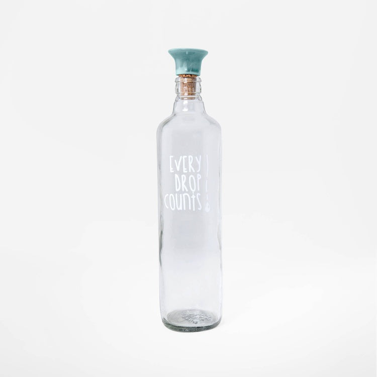 Drop Glass Water Bottle With Ceramic Stopper 750 Ml