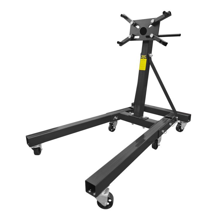 Engine Stand 2000Lbs Capacity, 360 Degree Rotating Engine Run Stand With 6 Casters, Heavy Duty Motorcycle Engine Stand With Foldable Frame For Auto Repair, Vehicle Maintenance, Black