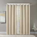 Blackout Indoor Curtain Grommets With Coating, Beige, 52*84 Inch, 2 Panels