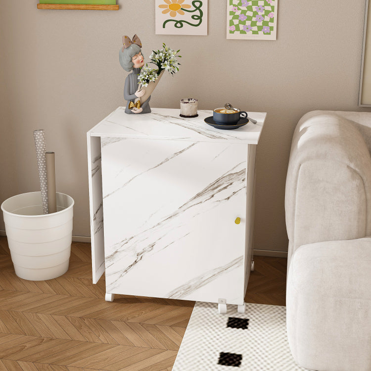 4 In 1 Folding Sewing Table With Lockable Wheels Multi Functional Craft Station, End Table, Computer Desk & Kitchen Storage With Shelves, White Rolling Sewing Machine Table For Apartments