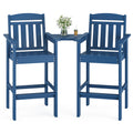 Tall Adirondack Chairs Set Of 2, Hdpe Adirondack Bar Stools With Connecting Tray, Bar Height Adirondack Chair Patio Barstool, Ideal All Weather Tall Patio Chair For Balcony, Poolside, Backyard