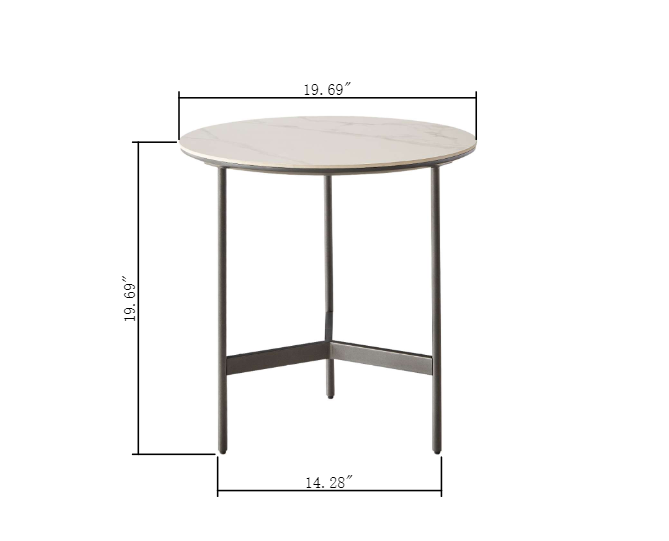 End Side Tables Small Round Accent Table, Metal Gray Narrow Night Stands With Sharp, Ideal For Any Room Side Tables Living Room, Bedroom, Tall Plant Stand Balcony, Indoor