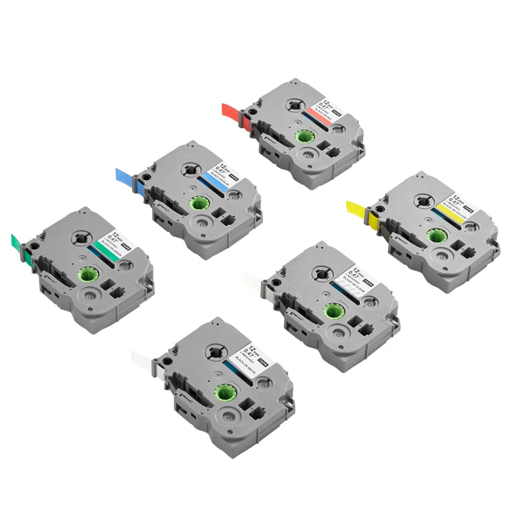 Label Maker Tape 6 Pack 12 Mm Colored Label Maker Refills Tze 131 Tze 231