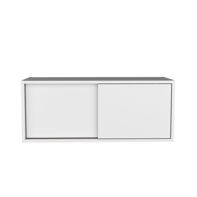 Note 32"W X 13" H Wall Cabinet With Sliding Doors , Wall Shelf, Storage Cabinet, Bedroom, Office, Living Room, Garage