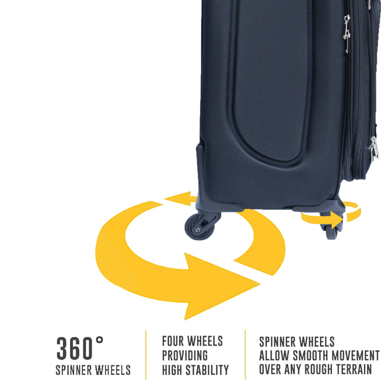 20 24 Travel Case Two Piece Suitcase Set Oxford Trolley Case Without Password Lock Universal Wheel Oxford Cloth Backpack Black